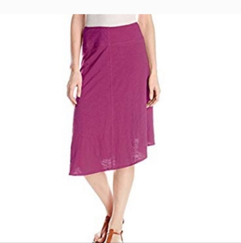 Prana Womens Fuscia Jacita Asymmetrical Organic Cotton Skirt Size Small